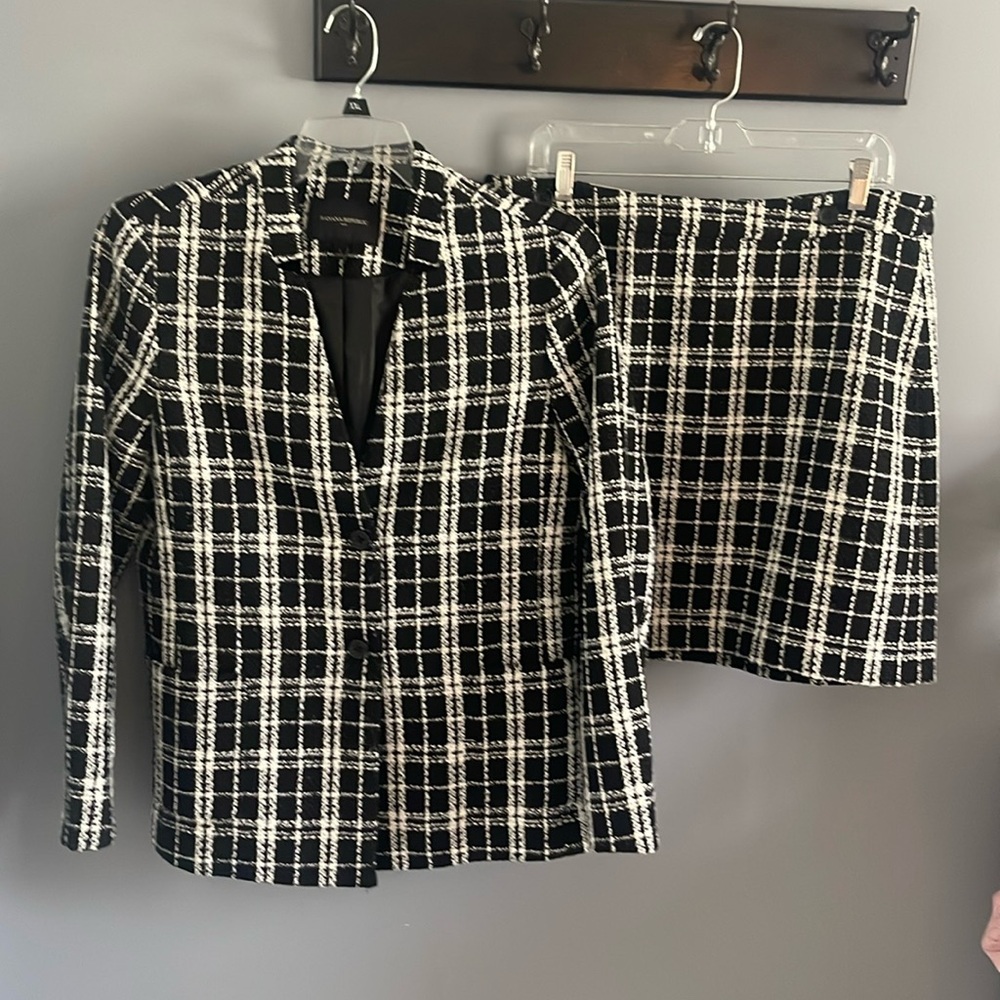 Banana Republic tweed blazer and skirt